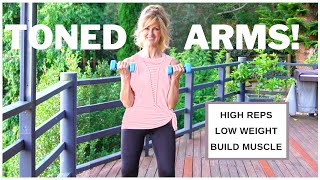 15 Minute Toned Arms Workout With Dumbbells  Build Muscle Fast [upl. by Lennod]