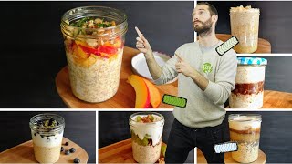 How to Make OVERNIGHT OAT in a Jar  Our 6 Best Recipes [upl. by Raychel]