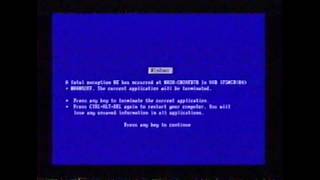 Windows 98 Startup and Blue Screen Of Death  BSOD [upl. by Brogle803]