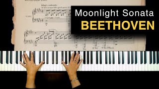 Moonlight Sonata  Beethoven  piano  hands  sheet music [upl. by Tena256]