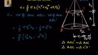 Volume of frustum of a cone  Derivation [upl. by Adiahs47]