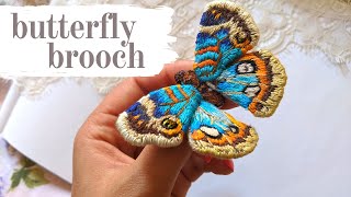 Easy Butterfly brooch tutorial  embroidery gift [upl. by Laemsi]