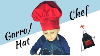 COMO HACER UN GORRO DE CHEF Mandil Mickey MouseMAKE A Chef Hat [upl. by Bronnie]