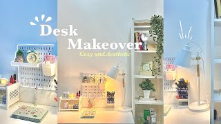 AESTHETIC DESK MAKEOVER  Pinterest Inspired  Life in India [upl. by Neehs638]