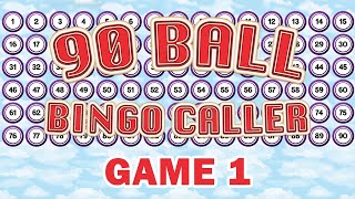 90 Ball Bingo Caller Game  Game 1 [upl. by Nnylylloh]