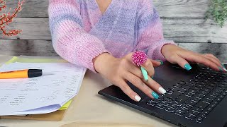 ASMR Paper amp Typing Sounds • Data Entry • Home Office Ambiance [upl. by Kenwood]