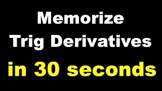 Trick for Memorizing Trig Derivatives [upl. by Anekahs]