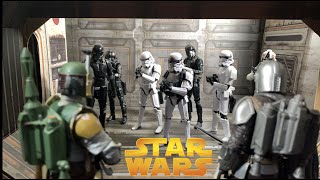 THE MANDALORIAN amp BOBA FETT VS STORMTROOPERS STAR WARS STOP MOTION [upl. by Oruam423]