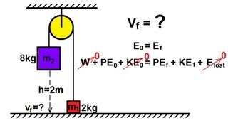 Physics 9 Conservation of Energy 7 of 11 Atwood Machine [upl. by Kirima580]