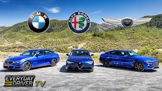 G70 vs Giulia vs 3 Series  Sports Sedan Blues  Everyday Driver TV Season 5 [upl. by Nairadal]