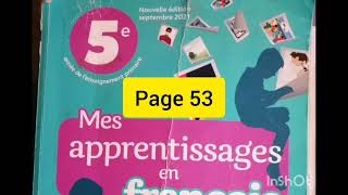 mes apprentissages en francais 5 page 53 [upl. by Hillari]