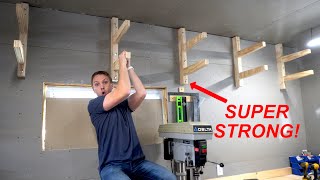 Super Strong Lumber Storage Rack  How To Build [upl. by Htenaj]