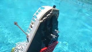 LEGO  COBI TITANIC SINKING Recreation in my Pool read description [upl. by Jarret]