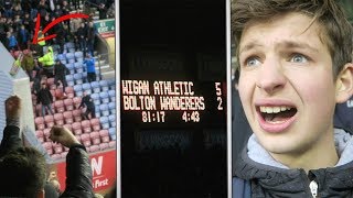 BOTTLES THROWN AT PLAYERS  Wigan vs Bolton Vlog [upl. by Ainesej]