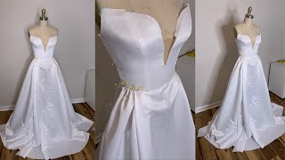 DIY Wedding Dress Simple Aline Wedding Dress Part 1 [upl. by Florine407]