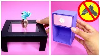 como hacer una Mesa en Miniatura de Cartón  how to make MiniatureTable with Cardboard [upl. by Onateag]