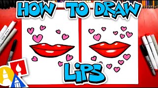 How To Draw A Valentines Day Kissing Lips [upl. by Pauwles]