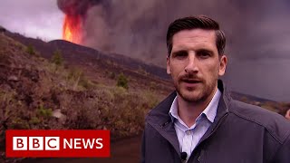 Witnessing the erupting Canary Islands volcano  BBC News [upl. by Sloatman]