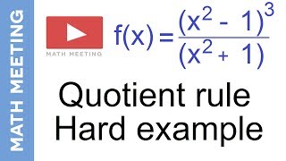 Quotient rule  Harder derivatives example [upl. by Rab]