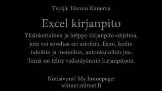 Excel kirjanpito ohjelma Excel Accounting [upl. by Nibas]