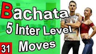 Bachata Tutorial 31  5 Intermediate Moves  by MariusampElena 2019 [upl. by Sirrom]