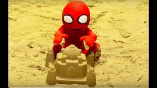 SPIDERMAN Y LOS SUPERHÉROES BEBÉS JUEGAN EN LA PLAYA 💚dibusYmas [upl. by Zenitram668]