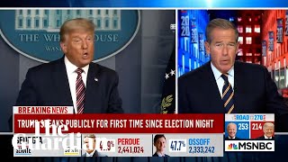 MSNBC cuts away from Trumps address after he again falsely declares election victory [upl. by Pederson6]