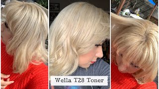 Toning hair with Wella T28 [upl. by Eyar]