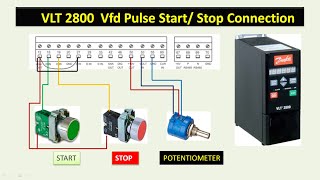 danfoss VLT 2800 start stop connection and programming [upl. by Ymaral]