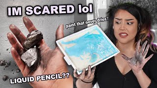 I Tried The WEIRDEST Art Supplies I could findliquid pencils clear paint [upl. by Asante173]