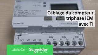 Comment câbler un compteur triphasé iEM avec TI   Schneider Electric France [upl. by Sabah452]