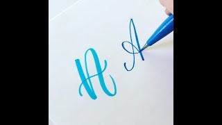 How to Write the Capital Alphabet 2 Styles in Calligraphy  Brush Lettering A to Z calligraphy [upl. by Najtsirk]