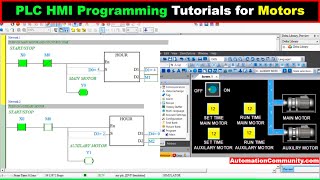 PLC HMI Programming Tutorials for Motors START and STOP based on Time [upl. by Arik]