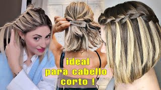 PEINADOS FÁCILES CON TRENZAS PARA CABELLO CORTO  chicas fashions [upl. by Nadiya764]