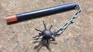 Making Medieval Spiked Ball Flail Weapon out of Bearing Ball [upl. by Kirch]