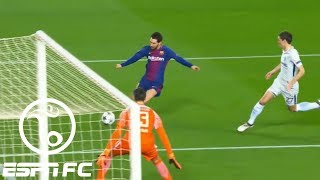 Lionel Messi scores through Thibaut Courtois legs twice in Barcelonas 30 win vs Chelsea  ESPN FC [upl. by Rairb]