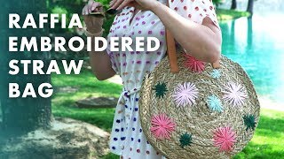 DIY Raffia Embroidered Straw Bag  HGTV Handmade [upl. by Aiekam]