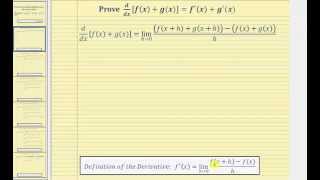 Proof  the Derivative of Sum and Difference of Functions ddxfxgx [upl. by Guibert]