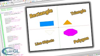 Draw Shapes in OpenGL LineRectangleTrianglePolygonPoint  Computer Graphics  OpenGL [upl. by Clein]