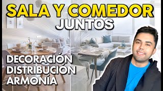 COMO DECORAR UNA SALA Y COMEDOR JUNTOS Consejos reales y aplicables [upl. by Deeanne]