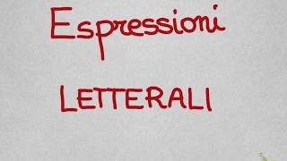 espressioni letterali [upl. by Christy]