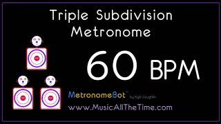 Triple subdivision metronome at 60 BPM MetronomeBot [upl. by Einohpets]