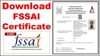 How to Download FOOD License  Food License Kaise Download Kare  FSSAI License Download  FOSCO Lic [upl. by Silver550]