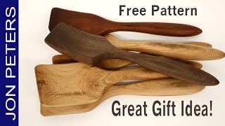 Make a Simple Wooden Spatula  Free Pattern on my Site [upl. by Hajin699]