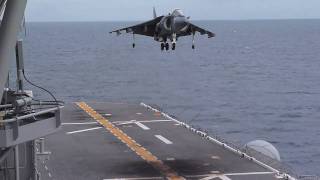 Harrier Takeoff amp Landing on USS Makin Island [upl. by Alam]