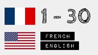 Numbers from 1 to 30  French  English [upl. by Ojeillib]