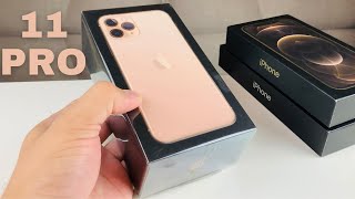 iPhone 11 Pro Gold UNBOXING in 2021  12 Pro Comparison [upl. by Berns]