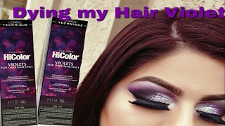 DIY Hair Coloring at home using the new Loreal HiColor Violets [upl. by Issirk]