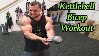 Intense 5 Minute Kettlebell Bicep Workout [upl. by Aldon865]