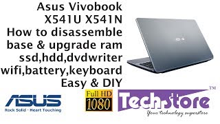 Asus Vivobook X541UA X541NA  How to Disassemble base amp upgrade ram ssd motherboard keyboard wifi [upl. by Zenda802]